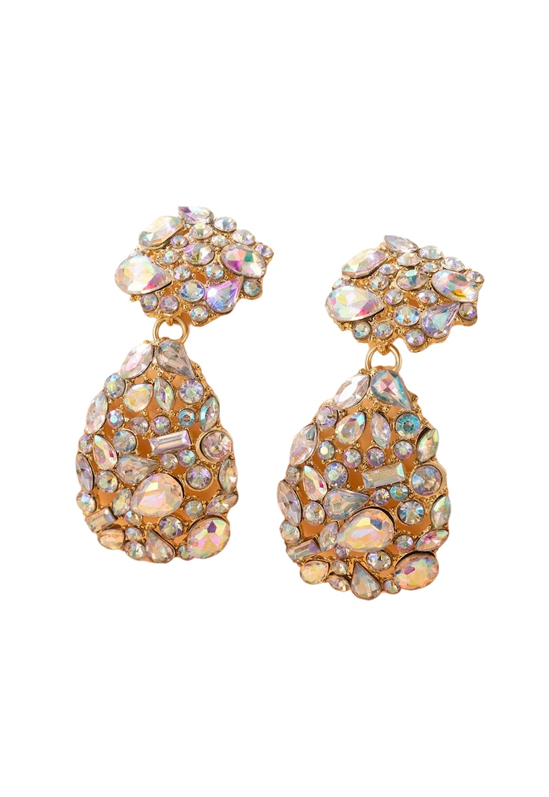 Cercei aurii - masivi - cu pietre - Ivet C26 -