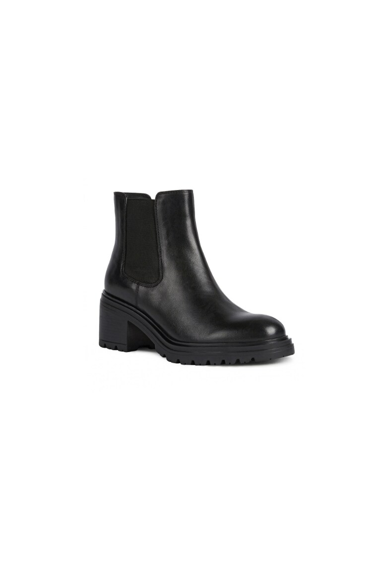 Ghete dama - Piele/Cauciuc - Negru -
