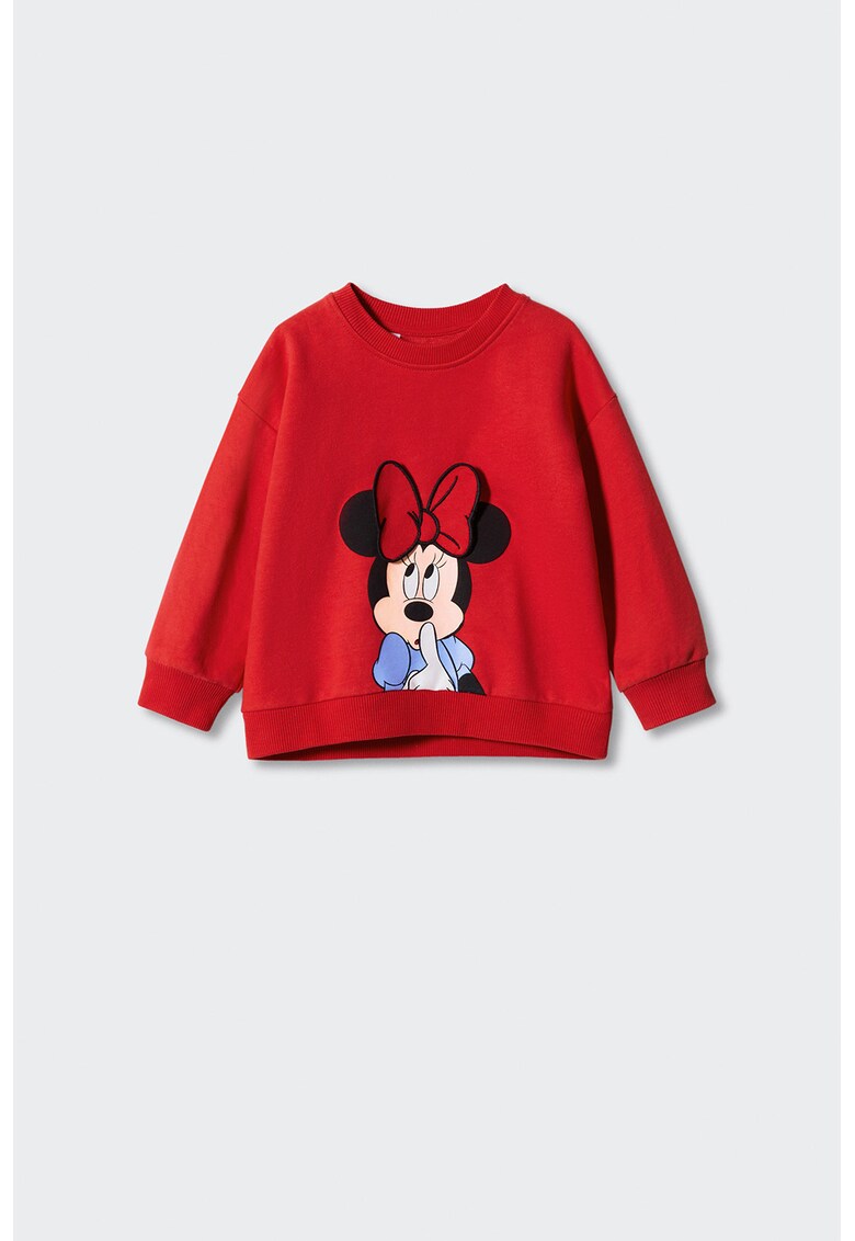Bluza cu imprimeu Minnie-Mouse si maneci cazute