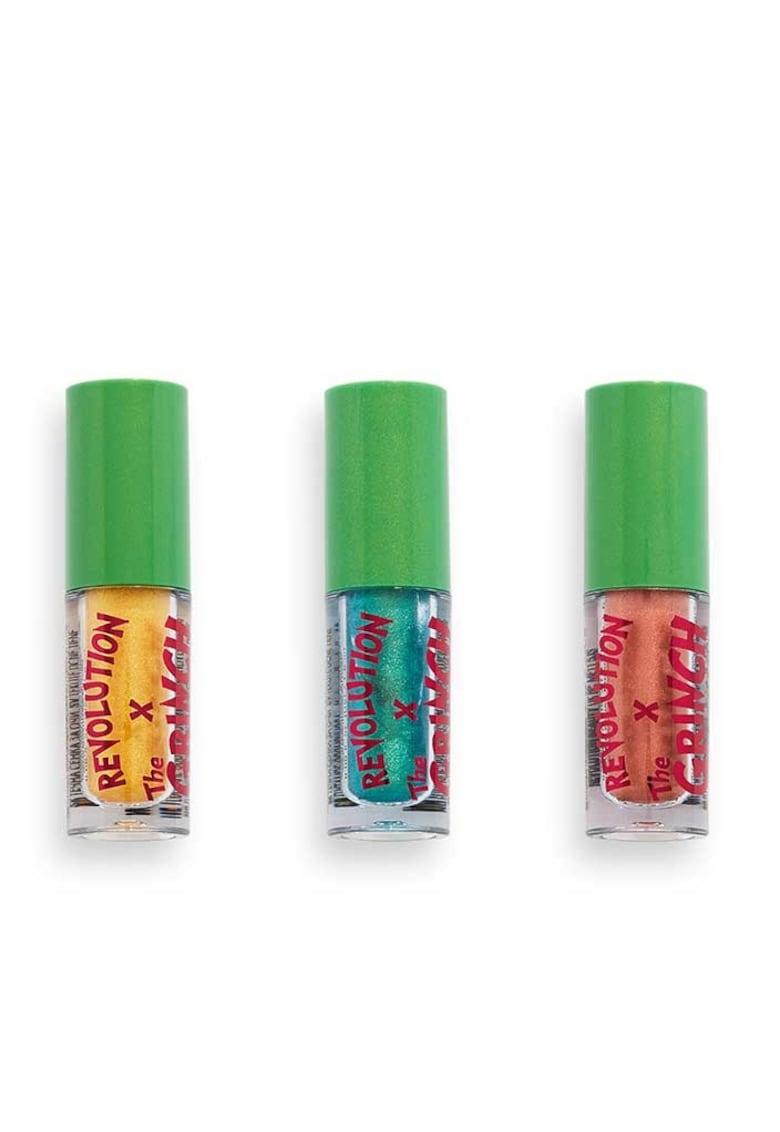 Set fard de pleoape lichid Dont Give a Grinch The Grinch x Revolution - 3x1 -8 ml