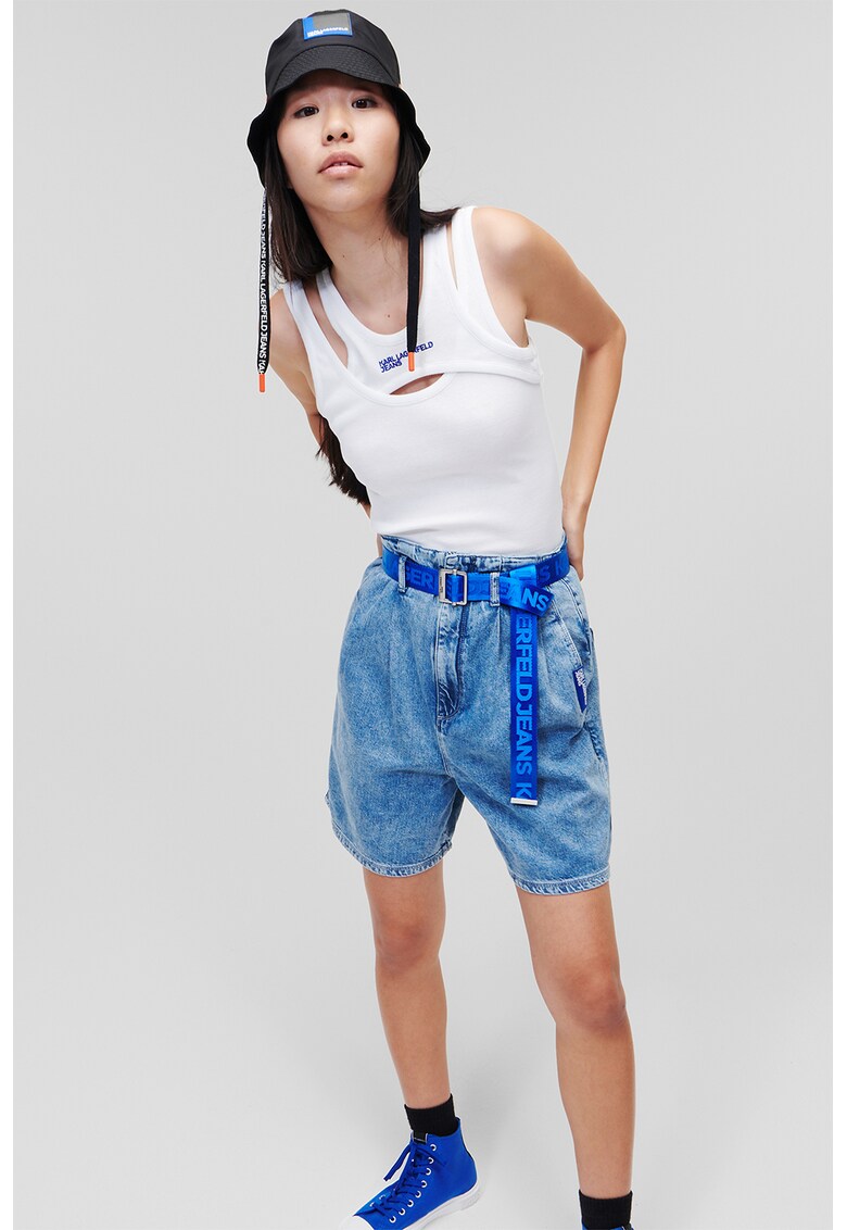 KARL LAGERFELD JEANS Къси дънки от органичен памук за Жени KARL LAGERFELD JEANS Къси дънки от органичен памук за Жени