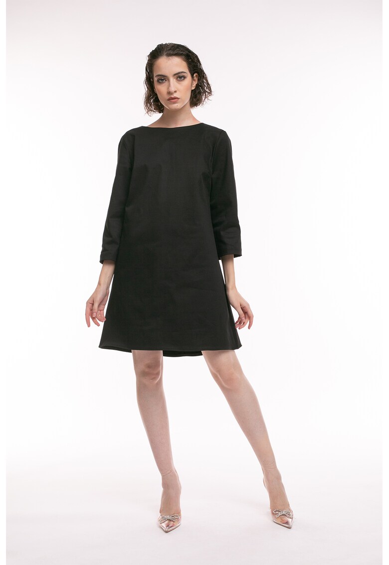 Rochie mini cu croiala in A si funda