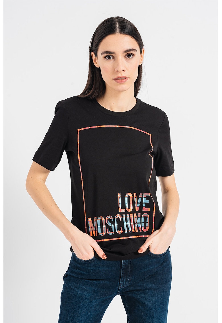 Love Moschino Памучна тениска с лого за Жени Love Moschino Памучна тениска с лого за Жени