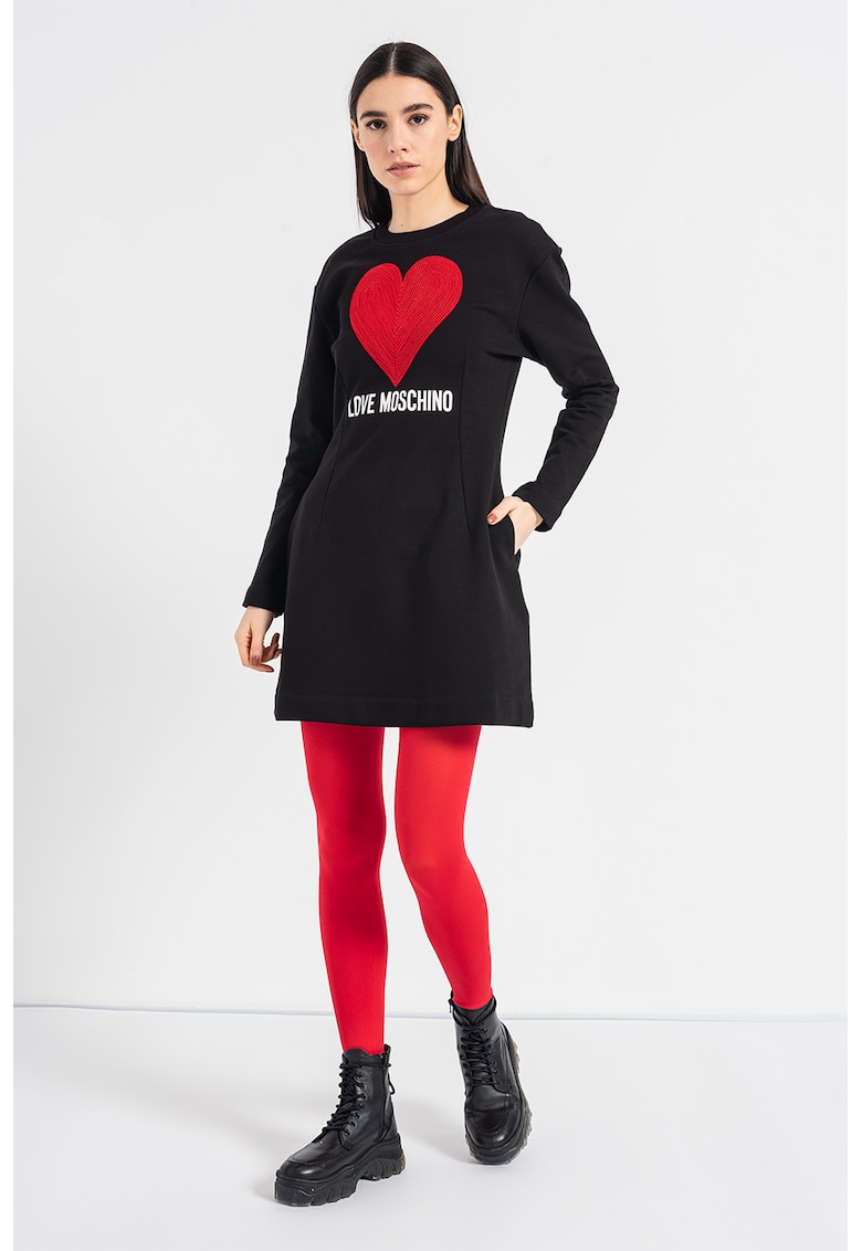 Love Moschino Рокля с лого и джобове встрани за Жени Love Moschino Рокля с лого и джобове встрани за Жени