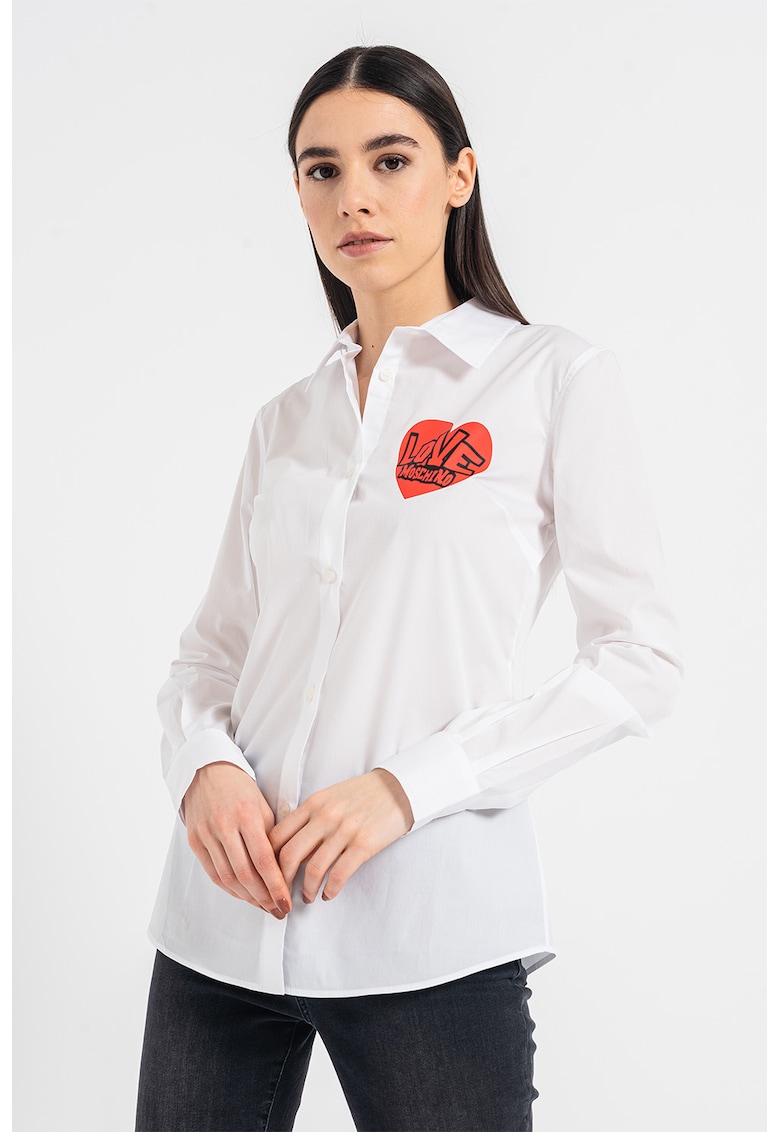 Love Moschino Риза с памук и яка за Жени Love Moschino Риза с памук и яка за Жени