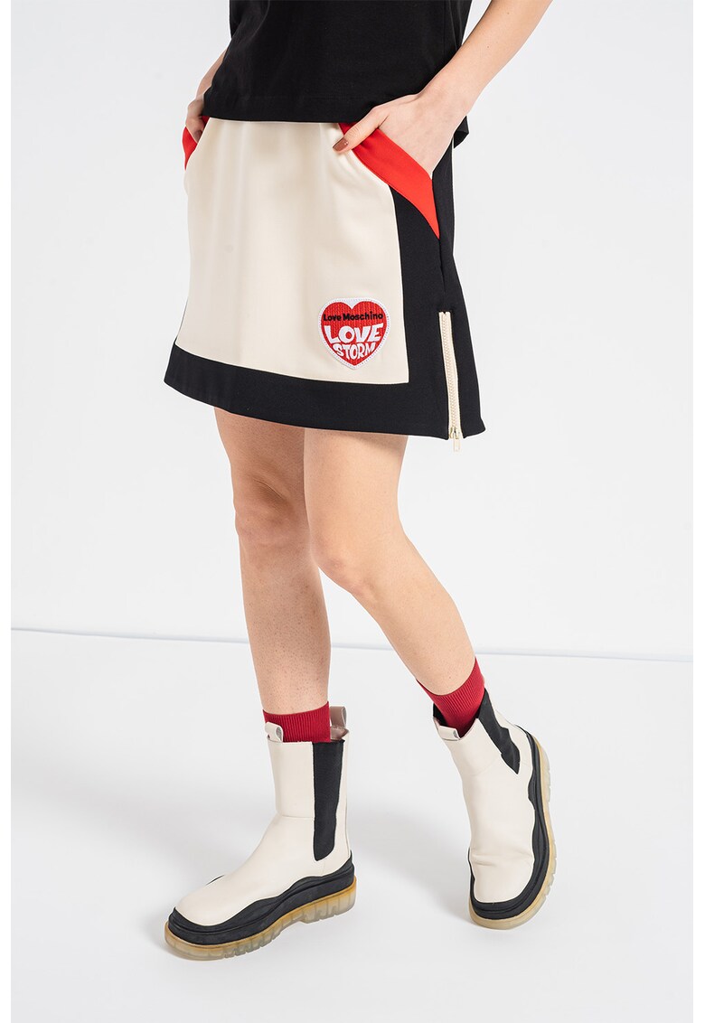 Love Moschino Разкроена пола с джобове встрани за Жени Love Moschino Разкроена пола с джобове встрани за Жени