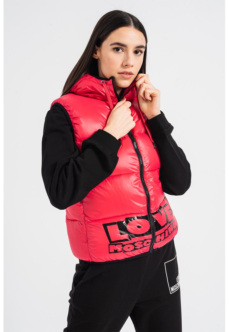 Love Moschino Елек с качулка и лого за Жени Love Moschino Елек с качулка и лого за Жени