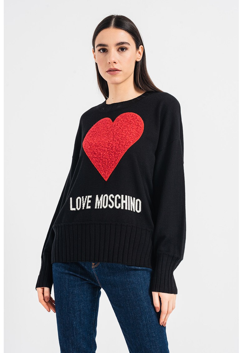 Love Moschino – Пуловер с вълна с лого за Жени Love Moschino – Пуловер с вълна с лого за Жени