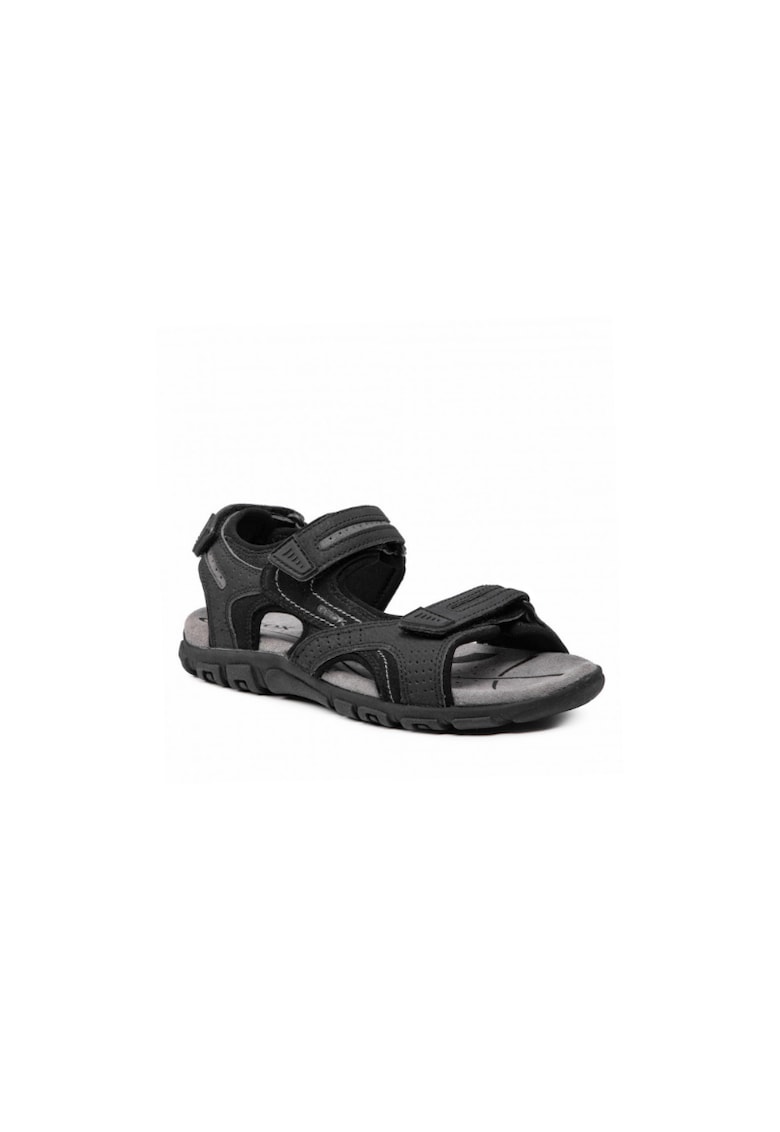 Sandale pentru barbati - Piele intoarsa - Negru -