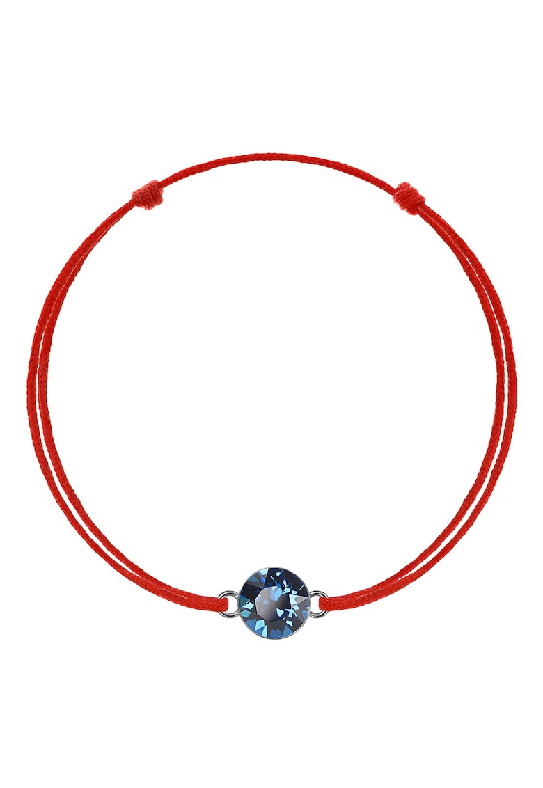 Bratara Kabbalah cu pandantiv din Argint 925 placat cu rodiu si Cristal Swarovski® Xirius 6mm - Albastru