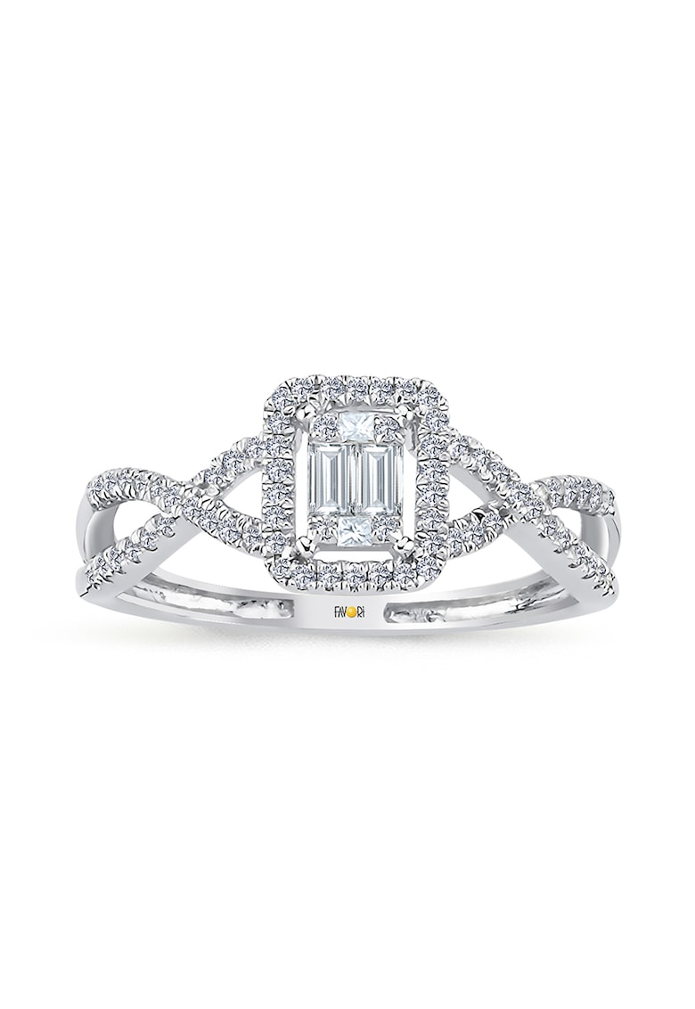 Inel din aur alb de 18K cu diamante FAVORI JEWELLERY Reduceri si Transport Gratuit fashiondays.ro imagine noua
