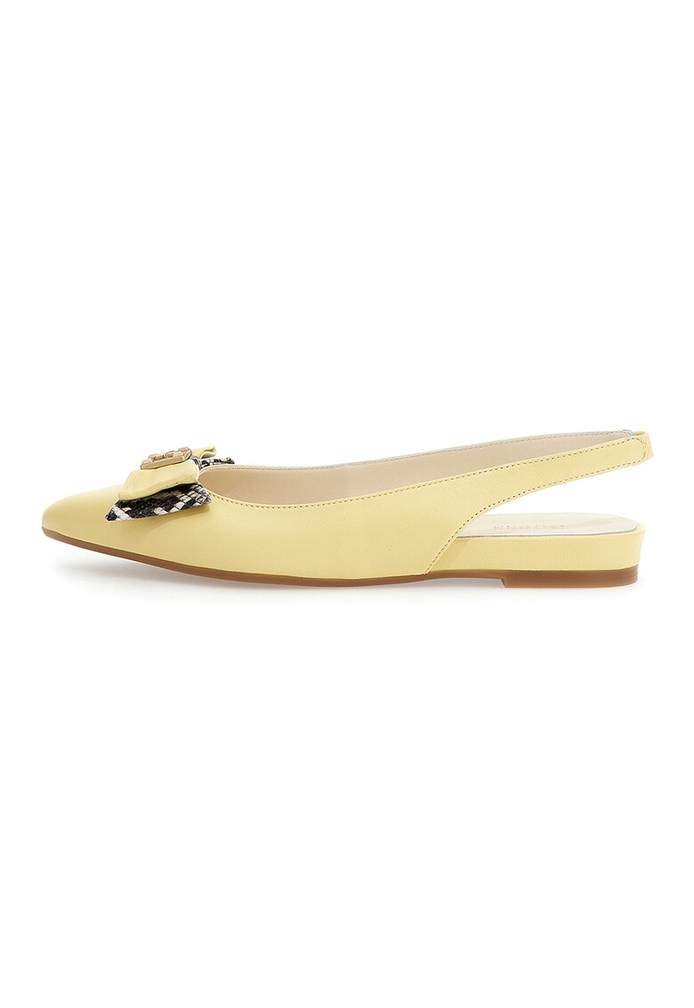 Pantofi slingback de piele cu funda