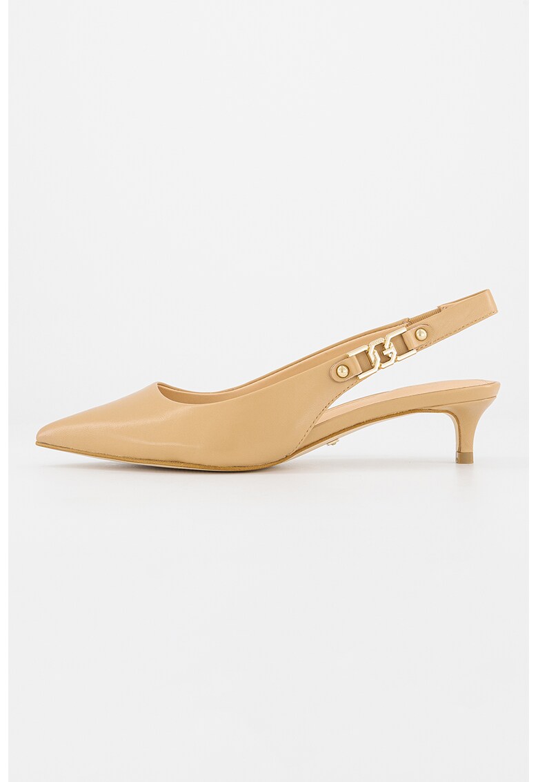 Pantofi slingback de piele cu toc inalt