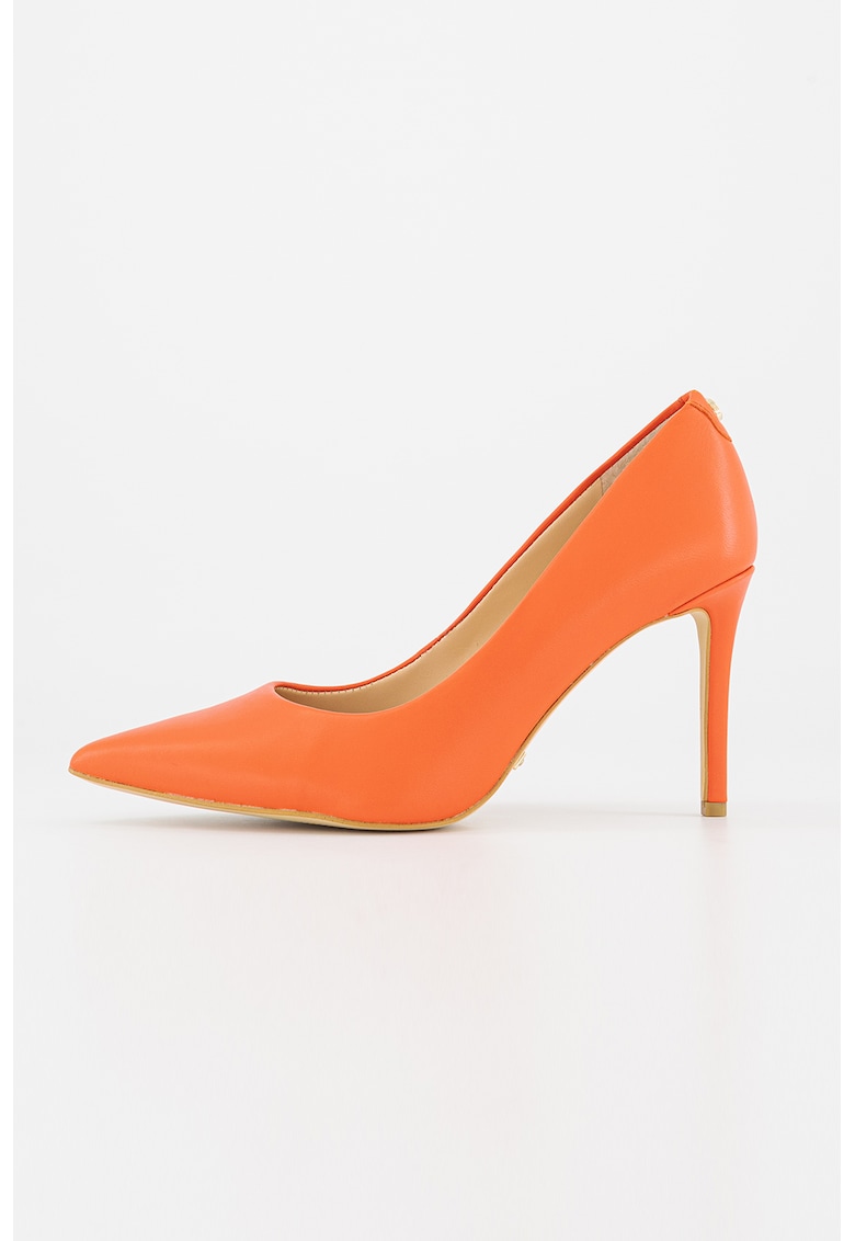 Pantofi uni de piele cu toc inalt