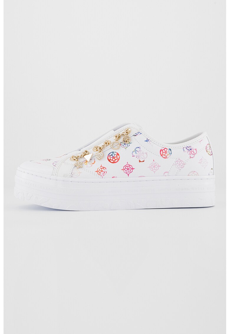 Pantofi sport slip-on din piele ecologica cu model monograma