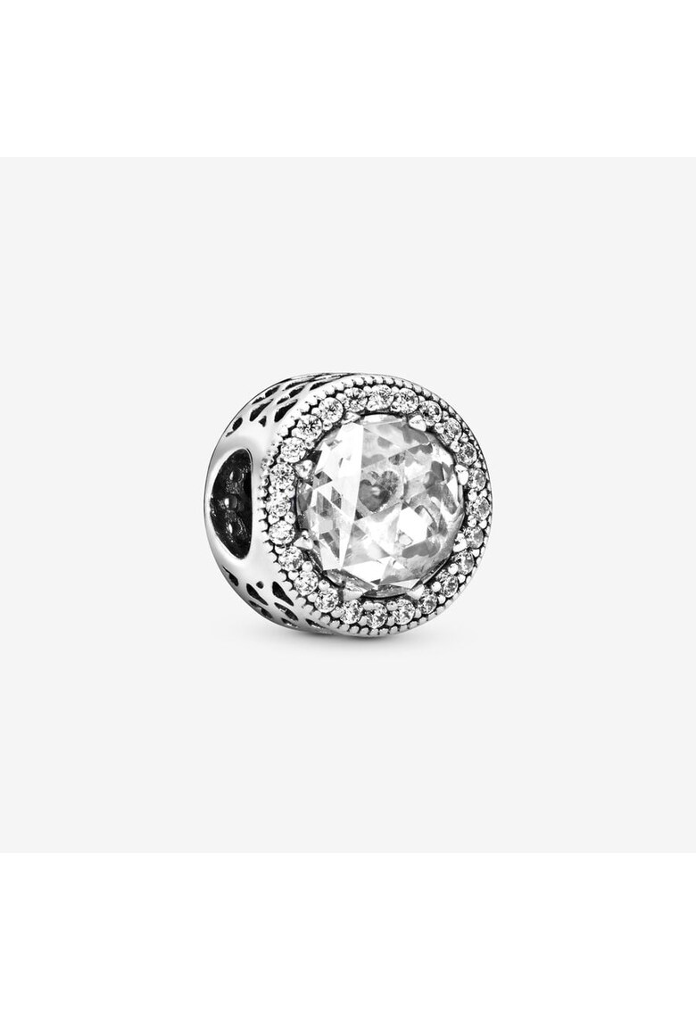Talisman Halo rotund Stralucitor Zirconiu cu inimioare - Argint 925