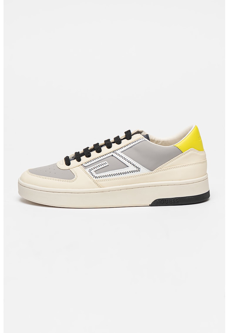 Pantofi sport de piele ecologica cu garnituri de piele