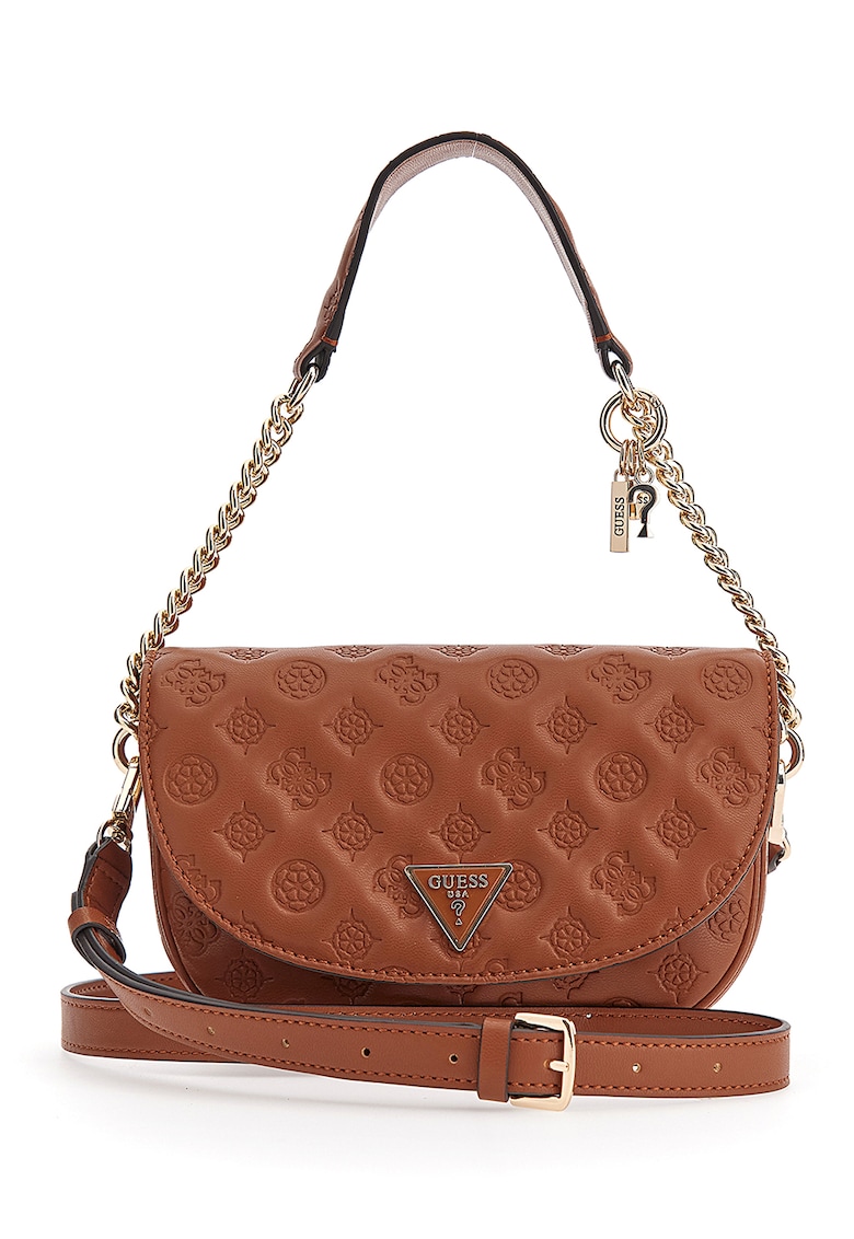 Geanta crossbody de piele ecologica cu logo in relief La Femme