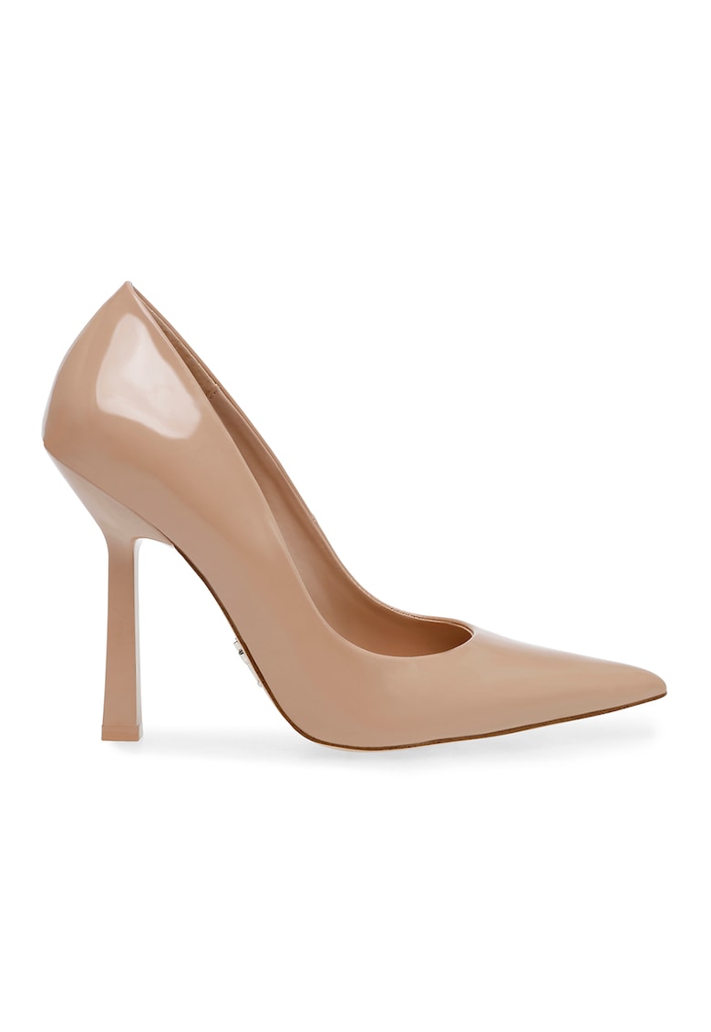 Pantofi stiletto de piele ecologica cu varf ascutit Martina - Bej