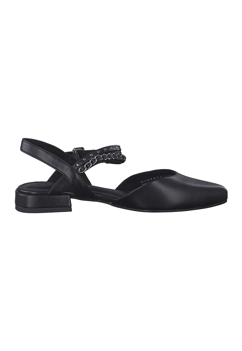 Pantofi slingback de piele ecologica cu aplicatie de lant