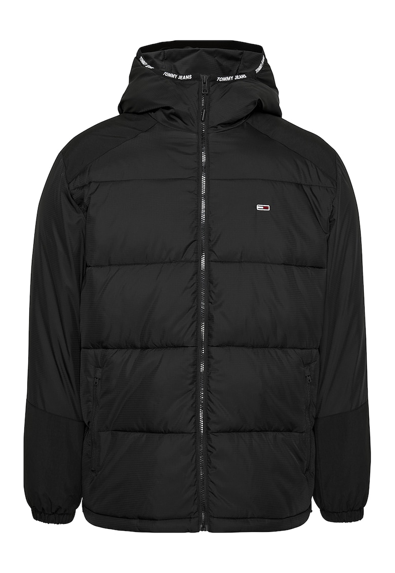 Geaca cu vatelina si gluga - Negru