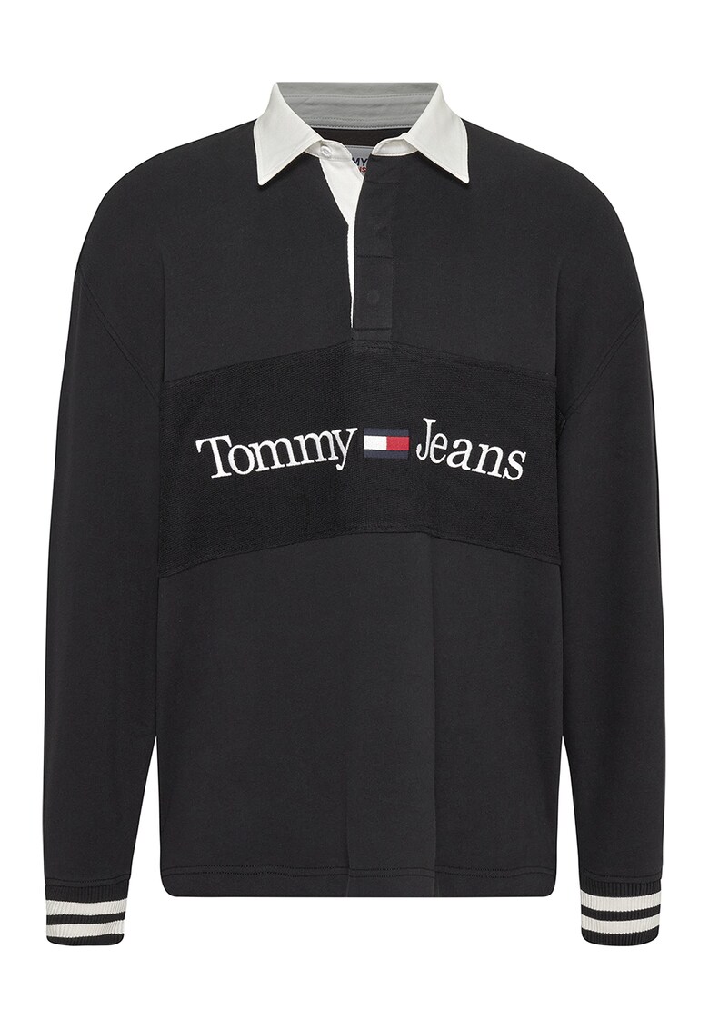 Tommy Jeans Блуза с органичен памук с яка и лого за Мъже Tommy Jeans Блуза с органичен памук с яка и лого за Мъже