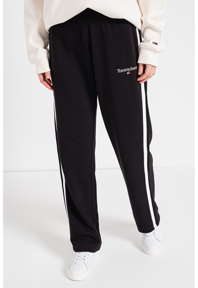 Pantaloni sport drepti cu segmente laterale contrastante Colanti imagine noua