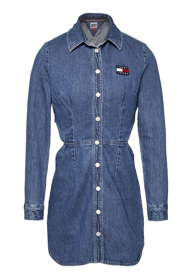 Rochie din denim cu guler clasic
