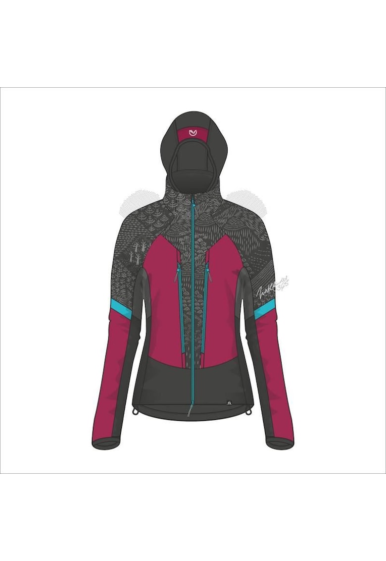 Jacheta hibrida schi de tura Polartec® femei Krizna 1 - Visiniu