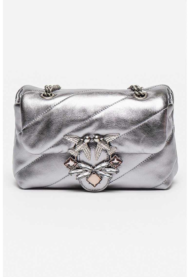 Pinko Кожена чанта Love Mini Puff с декоративни камъни за Жени Pinko Кожена чанта Love Mini Puff с декоративни камъни за Жени