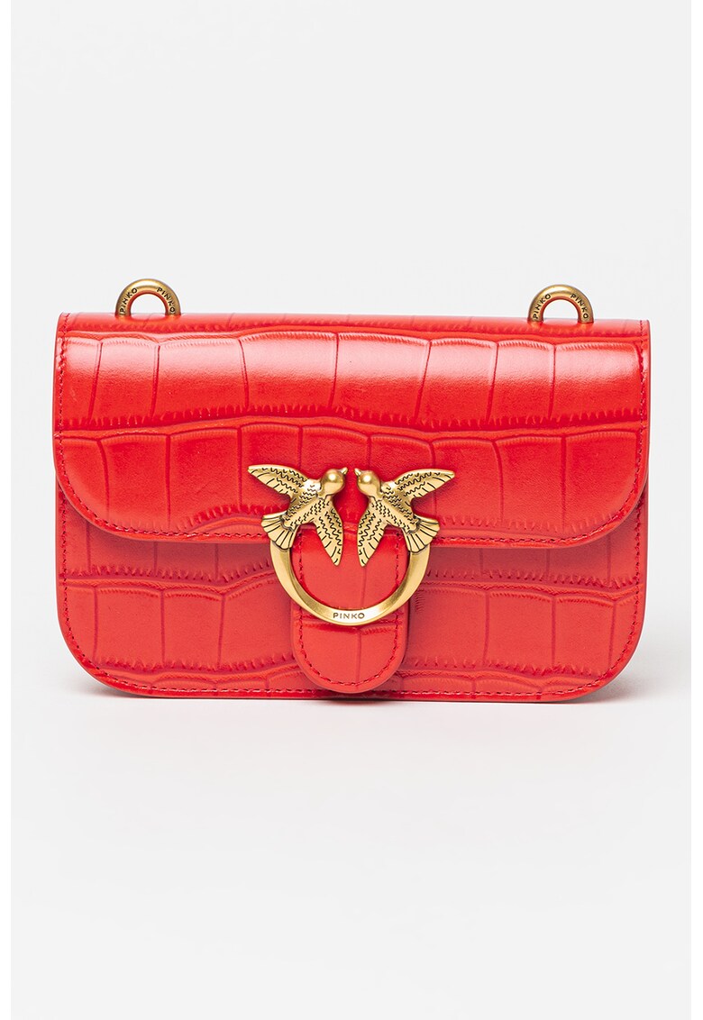Pinko Кожена чанта Love Bell с шагрен за Жени Pinko Кожена чанта Love Bell с шагрен за Жени