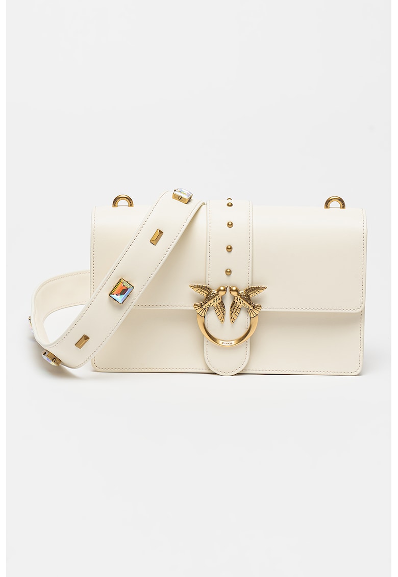 Pinko Кожена чанта Love One Classic с декоративни камъни за Жени Pinko Кожена чанта Love One Classic с декоративни камъни за Жени