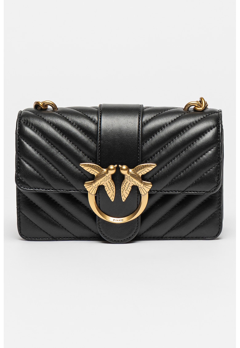 Geanta crossbody piele cu aspect matlasat Love - 54645