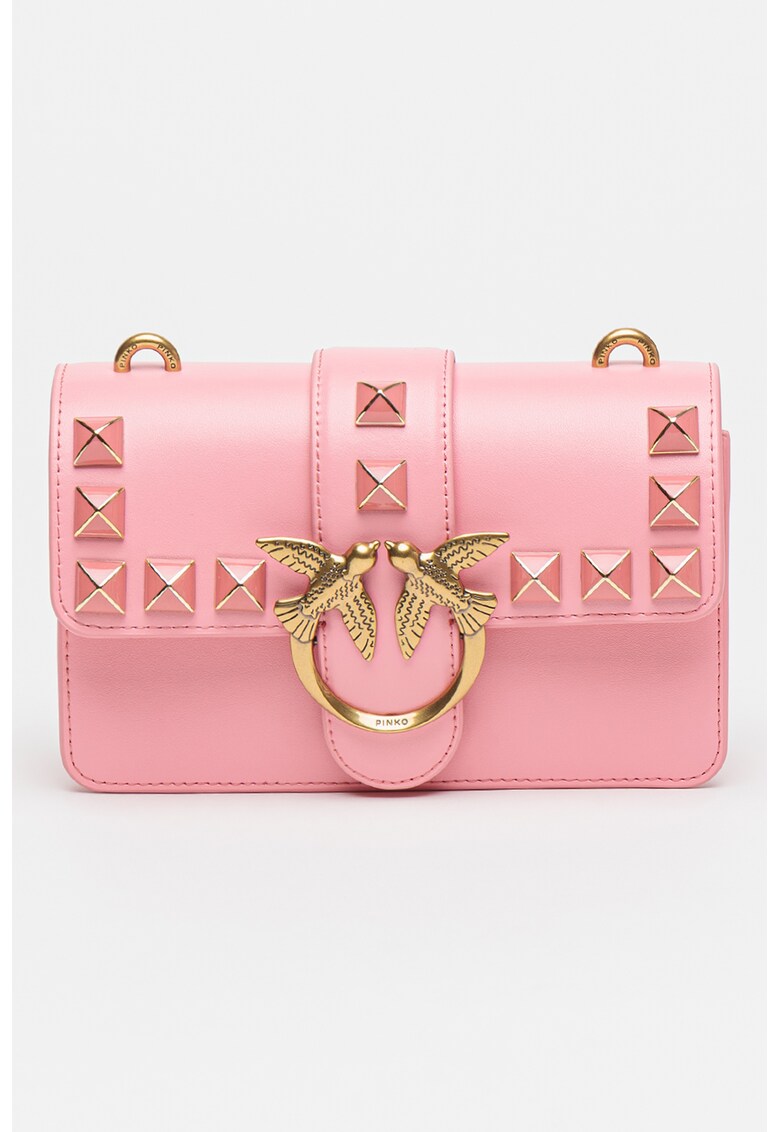 Pinko Кожена чанта през рамо Mini с нитове за Жени Pinko Кожена чанта през рамо Mini с нитове за Жени