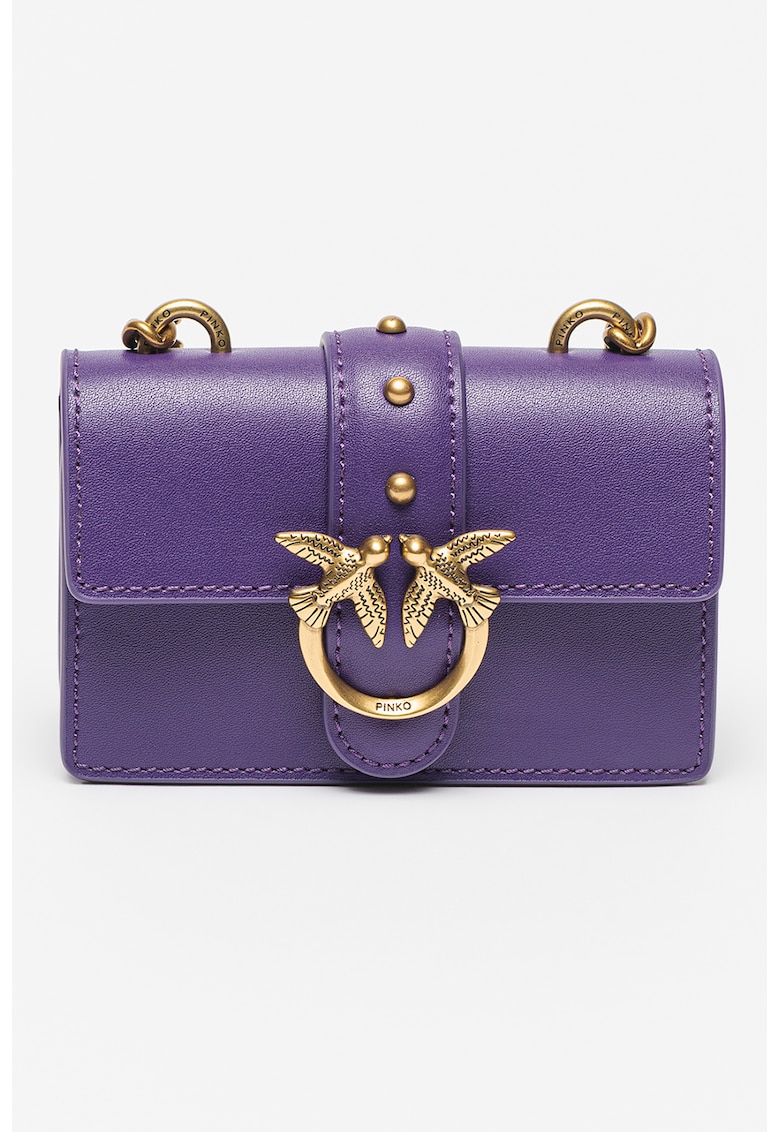 Pinko Кожена чанта Love One Micro с капаче за Жени Pinko Кожена чанта Love One Micro с капаче за Жени