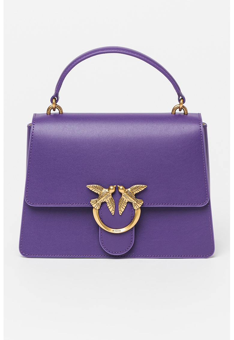Pinko Кожена чанта Love One с лого за Жени Pinko Кожена чанта Love One с лого за Жени