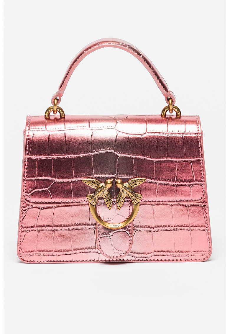 Pinko Кожена чанта Love One с шагрен за Жени Pinko Кожена чанта Love One с шагрен за Жени
