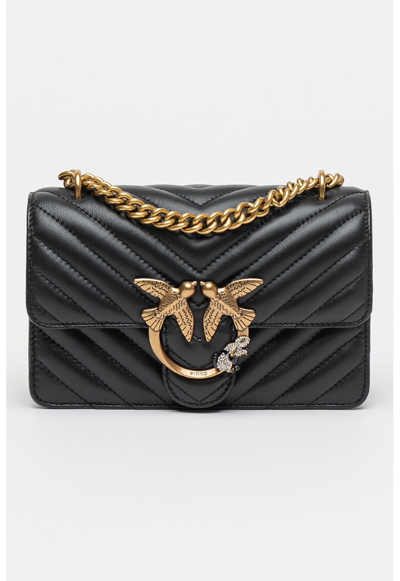 Pinko Кожена чанта Love One Mini с капитониран дизайн за Жени Pinko Кожена чанта Love One Mini с капитониран дизайн за Жени