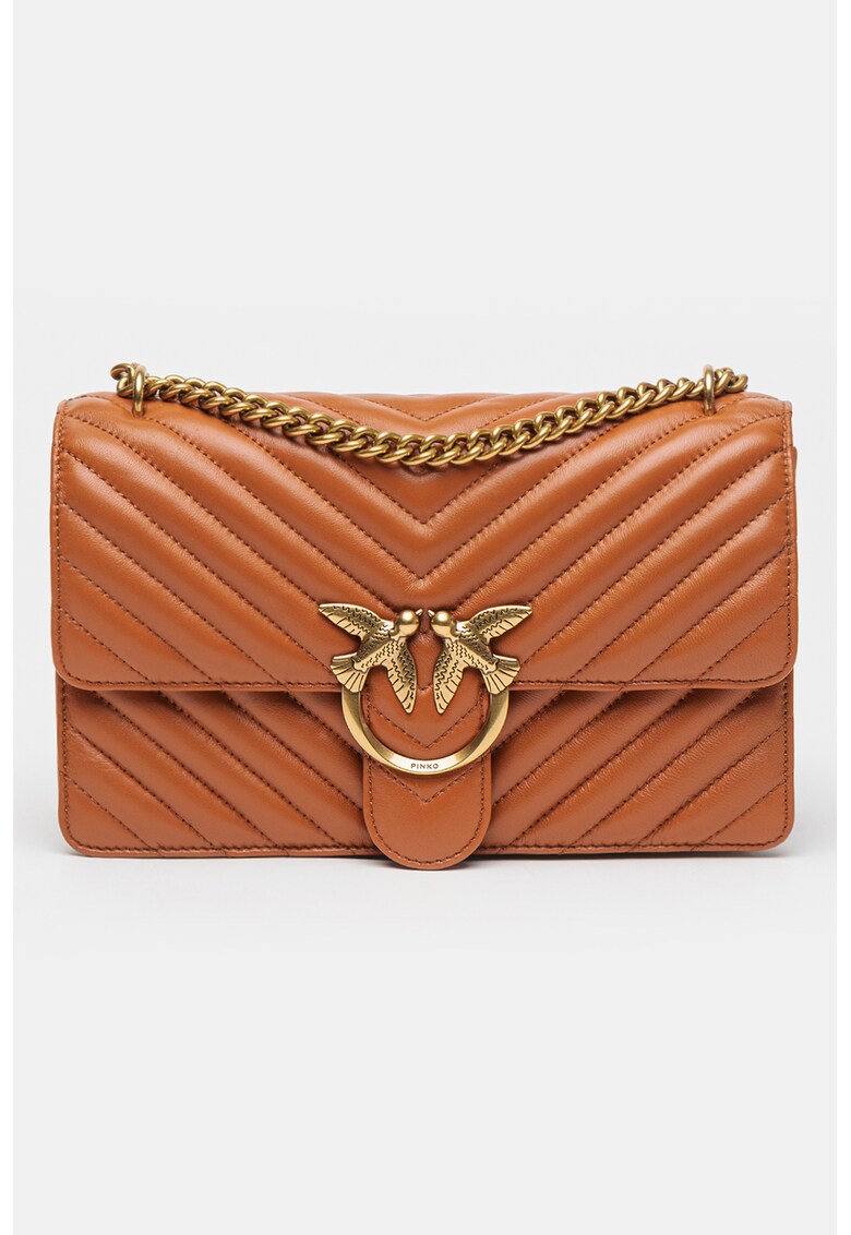 Pinko Кожена чанта за рамо Love One Classic за Жени Pinko Кожена чанта за рамо Love One Classic за Жени