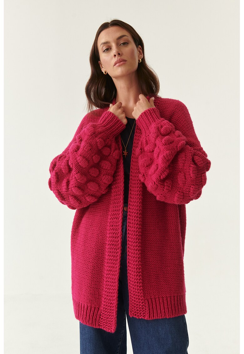 Cardigan din amestec de lana fara inchidere – cu maneci supradimensionate Bublo amestec imagine noua