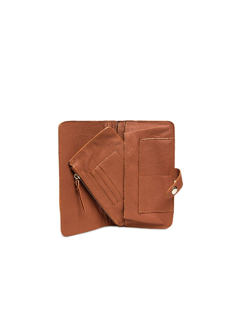 Portofel piele -  Fortuna - coniac - 12 x 2 x 12 cm