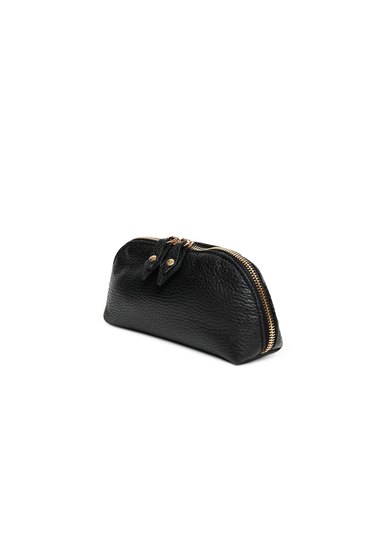 Portfard piele -  Solaresse negru - 17 x 5 x 9 cm
