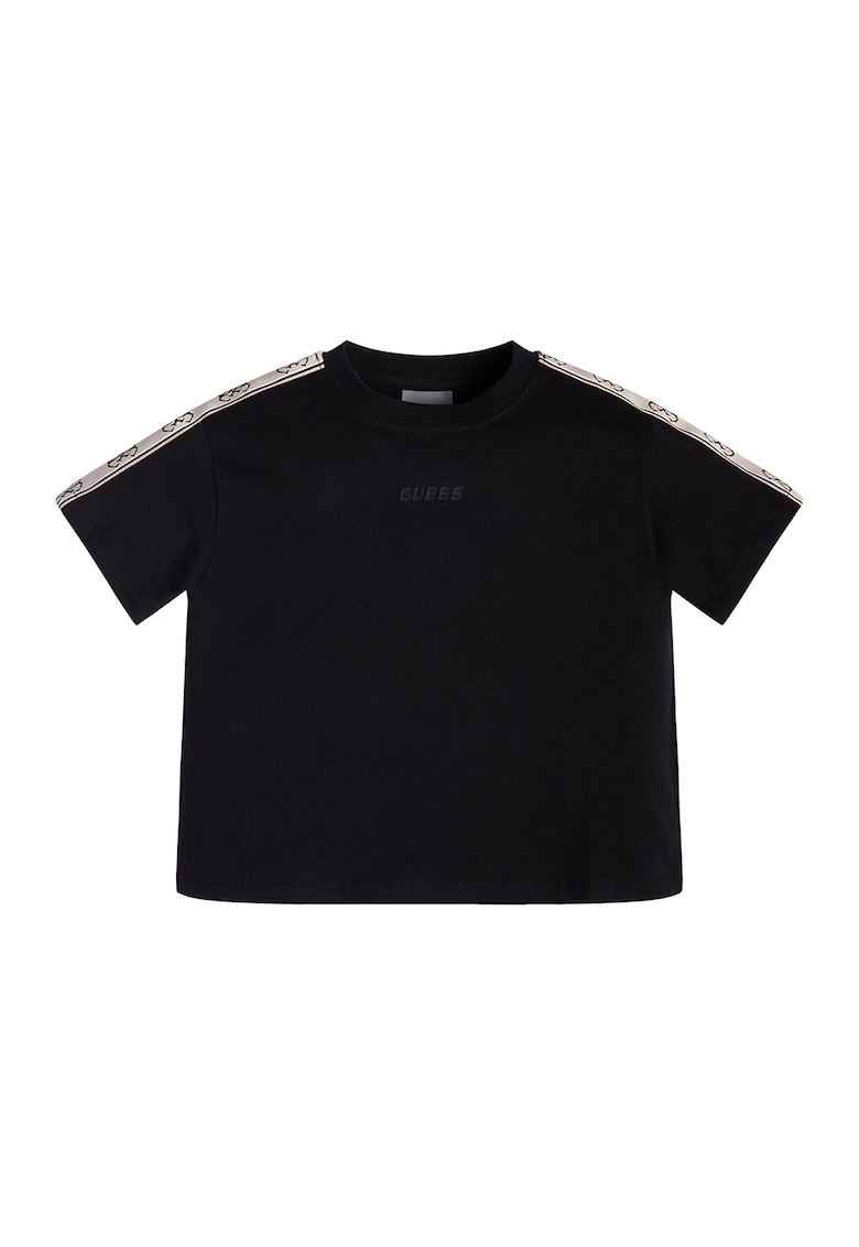 Tricou de bumbac cu segmente logo contrastante