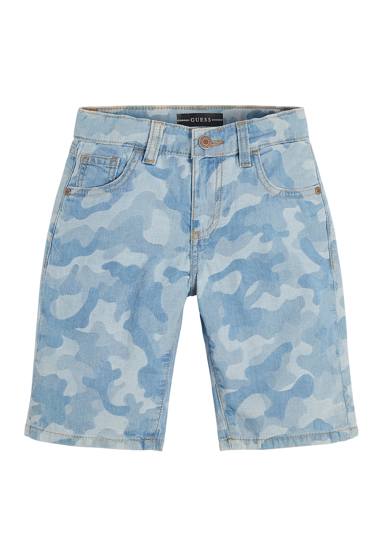 Pantaloni scurti din denim cu model camuflaj