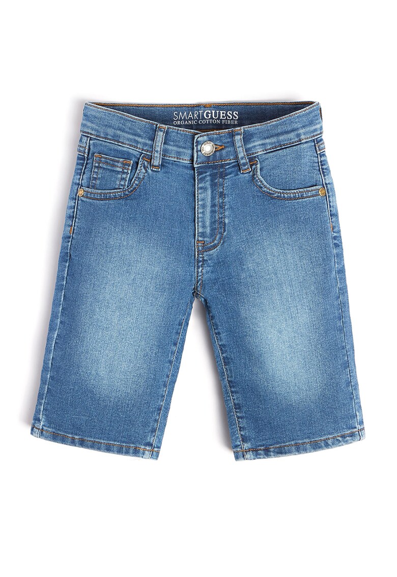 Bermude din denim cu aspect decolorat