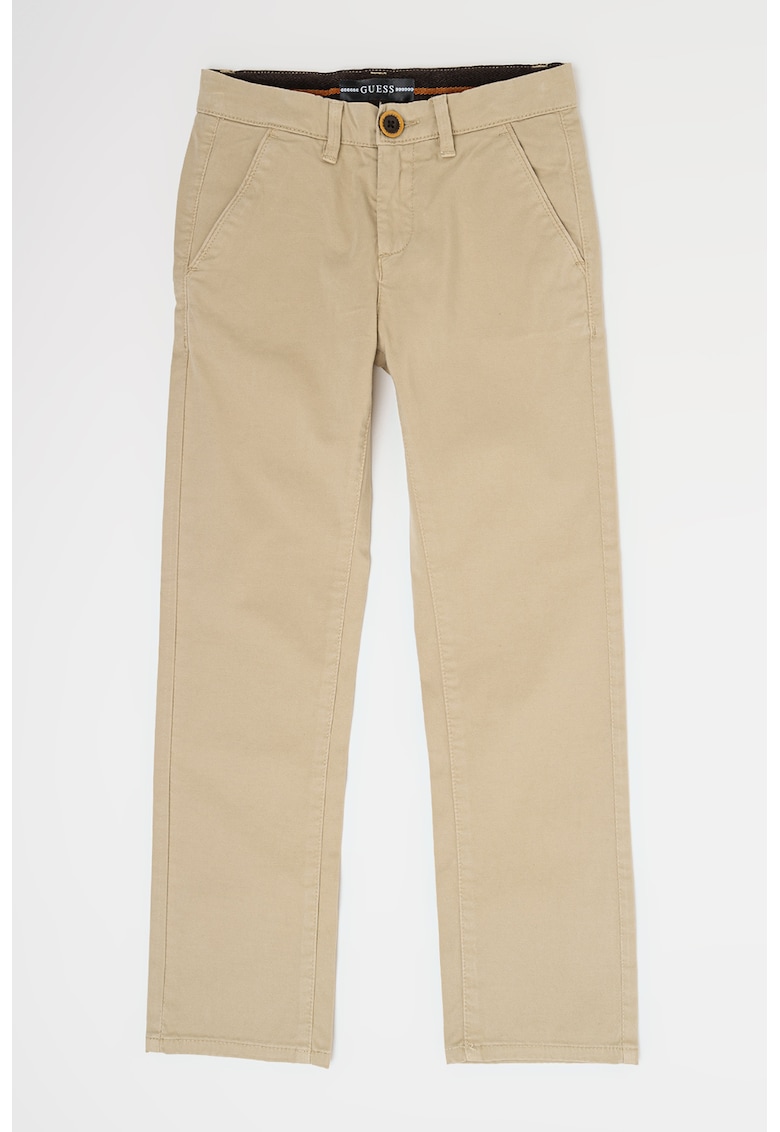 Pantaloni chino regular fit cu buzunare oblice frontale