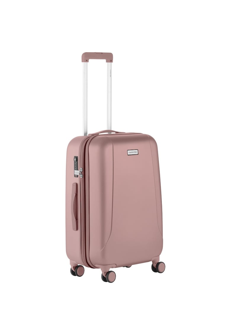 Troler Mediu - Policarbonat/ABS - 4 Roti Duble - OKOBAN - cifru TSA - SKYHOPPER - 68.5 cm - Rose