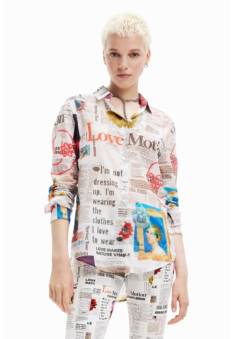 Camasa de bumbac cu imprimeu tematic