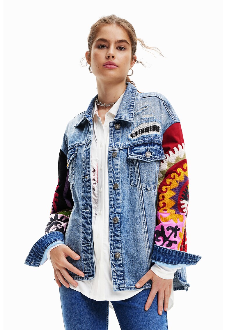DESIGUAL Яке от деним с контрастни ръкави за Жени DESIGUAL Яке от деним с контрастни ръкави за Жени