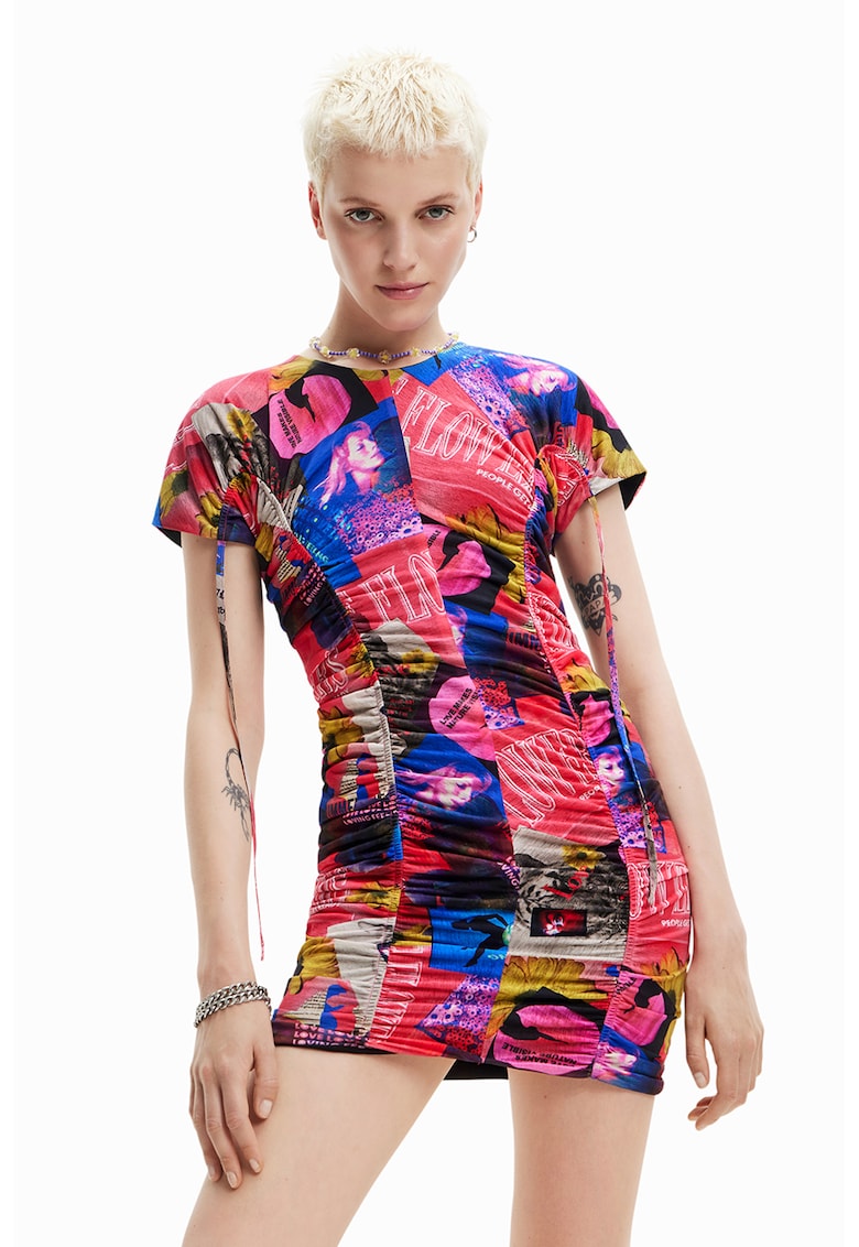 DESIGUAL Къса рокля с разнородна шарка за Жени DESIGUAL Къса рокля с разнородна шарка за Жени